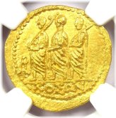 Brutus Coson Gold AV Stater Roman Coin 54 BC - NGC MS (UNC) - 5/5 Strike