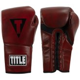 Red Lace-Up Sparring Gloves by Title Boxing