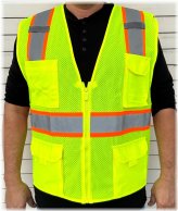 High Visibility Mesh Safety Vest with 4 Pockets