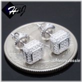Silver Square Stud Earrings
