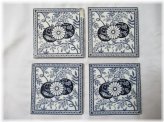 MINTONS Stoke on Trent Blue Dragon Floral Tiles