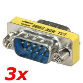 RS232 Male-to-Male Gender Changer Set (3-Pack)