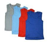 Ribbed Solid Tank Tops for Boys