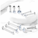 CZ Gem Push-In Stud for Lip, Cartilage & Monroe Piercings