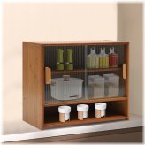 Bamboo Sliding Door Storage Cabinet