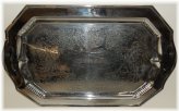Engraved Chrome Tray with Art Deco Design and Bakelite Handles