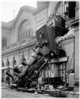 Vintage Steam Train Locomotive 721 Paris Station Crash Photograph