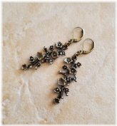 Bronze Flower Branch Earrings with Leverback Ear Wires