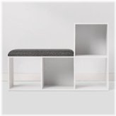 Refined Cube Storage Bench - Classic White