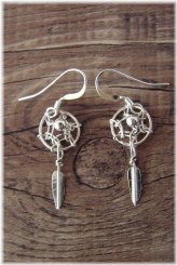 Southwestern Dreamcatcher Feather Earrings by Arviso