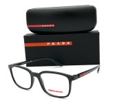 Sleek Black Frame with Demo Lens by Prada Sport