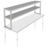 Stainless Steel Double Overshelf Work Table