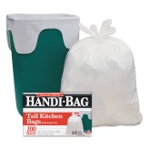 Clean & Convenient 13-Gallon Trash Bags, White, 100 Count