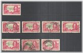 Southern Rhodesia 1935 1p Car Rose & Olive Issue - Scott 33 MNG/USED x 8