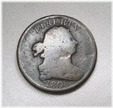 Antique Draped Bust Half Cent - 1808 Variant