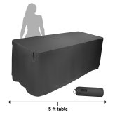 Black Scrim Table Cover with Cable Holes and Bag