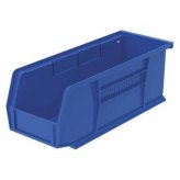 Blue Stackable Storage Container, Durable Plastic, 10.8 Inches Long