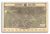 Washington DC Panoramic Map (1923) - Vintage Print