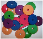 Colorful Wooden Discs for Avian Playtime