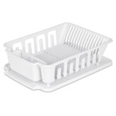 White Plastic Sink Drainer Set
