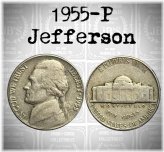 1955 P Jefferson Nickel Average Circulated VG-Fine