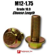 Metric Flange Yellow Zinc Hardened Bolts