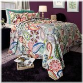 Paisley Floral Reversible Quilted Bed Cover