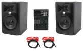 Pro Audio Bundle: JBL 305P Studio Monitors + USB Mixer with EQ