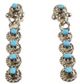 Southwest Turquoise Sterling Silver Post Earrings