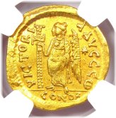 Zeno Gold Solidus 474-491 AD - NGC Choice XF