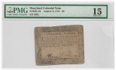 Maryland Colonial Currency - August 14, 1776, $6 Note