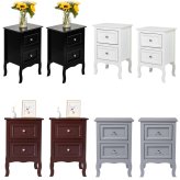 Sleep Haven" Nightstands - Set of 2 with 2 Drawers Storage