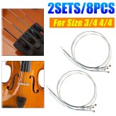 Nickle Wound Violin String Set - 2 Sets of 3/4 and 4/4 Sizes