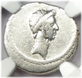 Mussidius Longus Denarius 42 BC - NGC VF