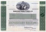 Sun Distributors L.P Stock Certificate