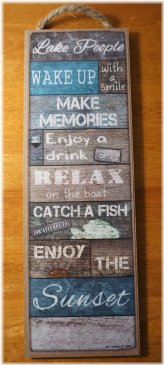 Rustic Wood Plank Sign - Lake People Collection