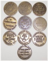 Vintage Brass Tokens with a Colorful Past