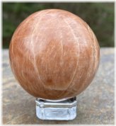 Peach Moonstone Sphere Stand Protection Crystal