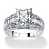 Princess Cut Sterling Silver Wedding Set