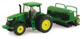 Miniature John Deere Tractor with Grain Drill by Ertl