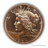 Copper Peace Dollar Round