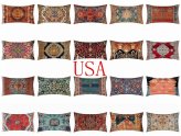 Kilim Tapestry Lumbar Pillow Case - Digital Print, 2-Sided Design, 12x20" Size