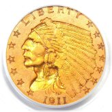 1911-D Indian Gold Quarter Eagle $2.50 Coin PCGS XF40