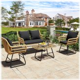Rattan Sectional Patio Set with Cushions