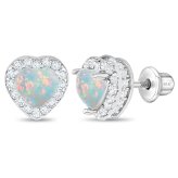 Opal Heart Sparkle Earrings