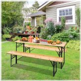 Wooden Top Picnic Dining Set for Outdoor Entertaining