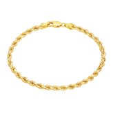 Sunburst Gold Rope Bracelet with Diamond Cut Detailing