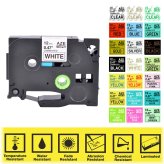 Brother-Compatible Label Tape for PT-E300 Printer in Multiple Sizes