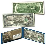 American Civil War Era Banknote featuring Confederate Ships on $2 Bill