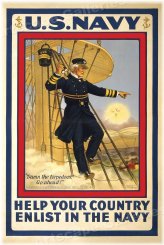 Torpedo Strike: Vintage World War I Navy Recruitment Poster